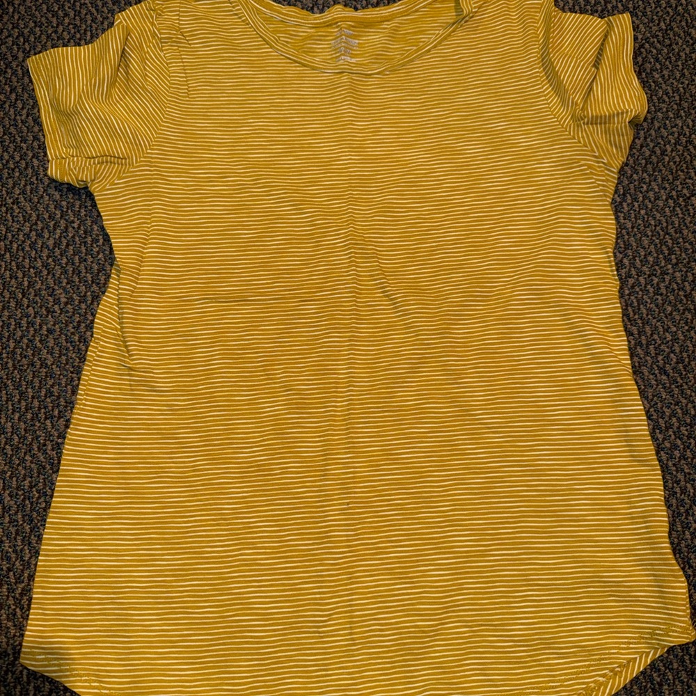 Old Navy Yellow Striped Short Sleeve Tee
